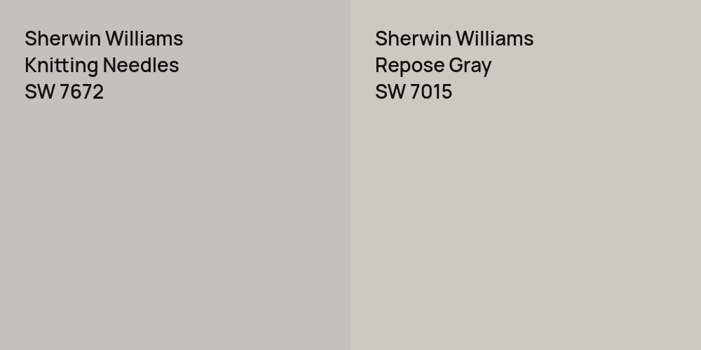 Sherwin Williams Knitting Needles vs. Sherwin Williams Repose Gray