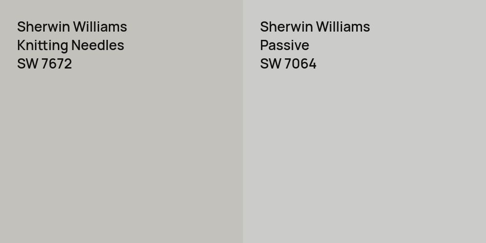 Sherwin Williams Knitting Needles vs. Sherwin Williams Passive