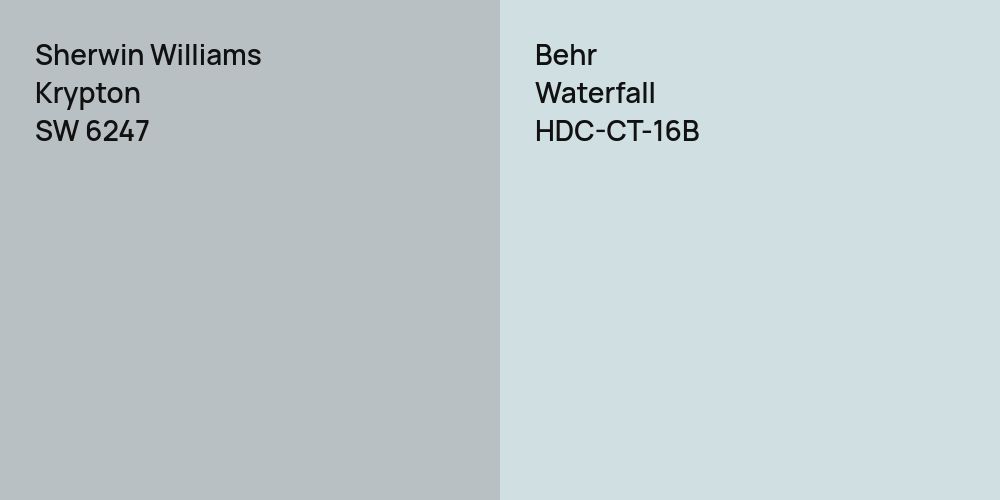 Sherwin Williams Krypton vs. Behr Waterfall