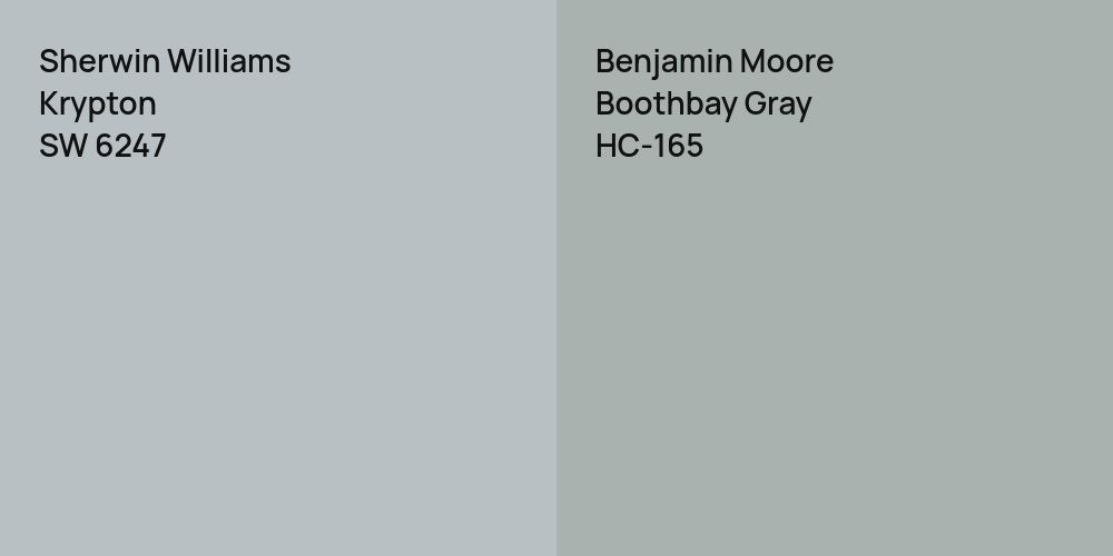 Sherwin Williams Krypton vs. Benjamin Moore Boothbay Gray