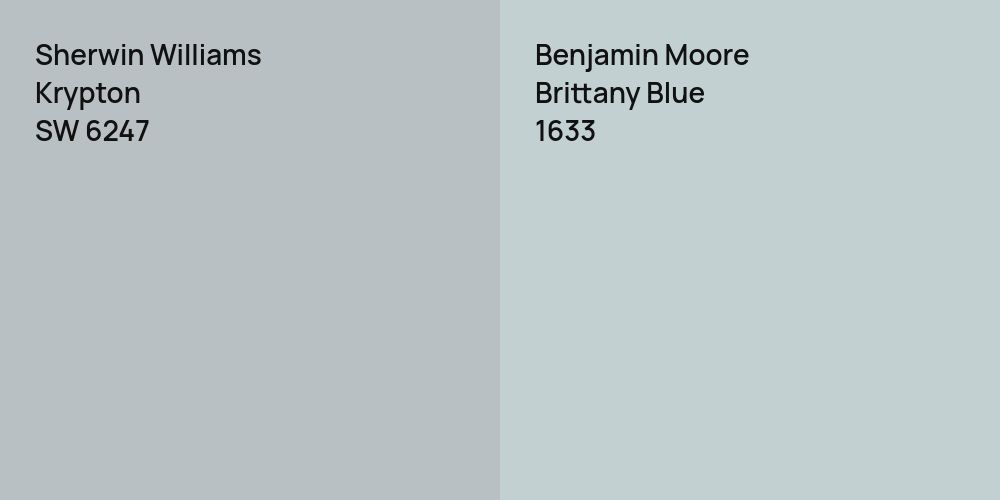 Sherwin Williams Krypton vs. Benjamin Moore Brittany Blue