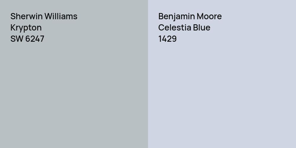 Sherwin Williams Krypton vs. Benjamin Moore Celestia Blue