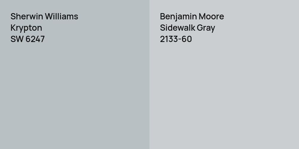 Sherwin Williams Krypton vs. Benjamin Moore Sidewalk Gray