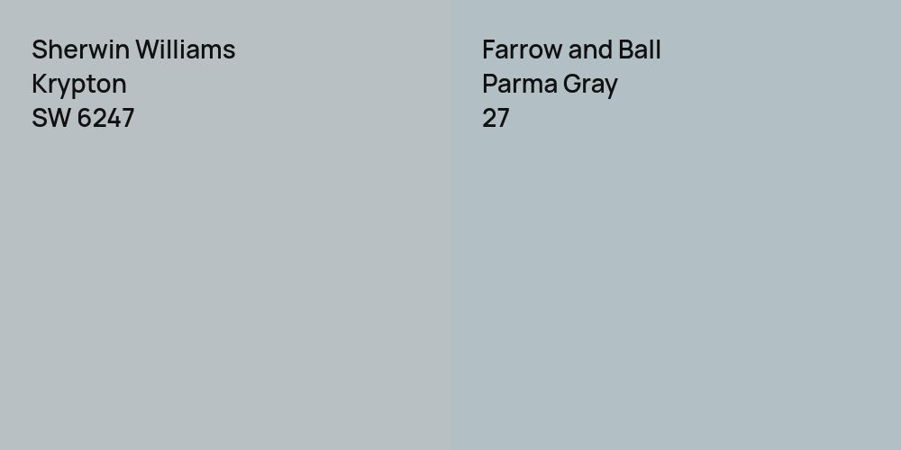 Sherwin Williams Krypton vs. Farrow and Ball Parma Gray