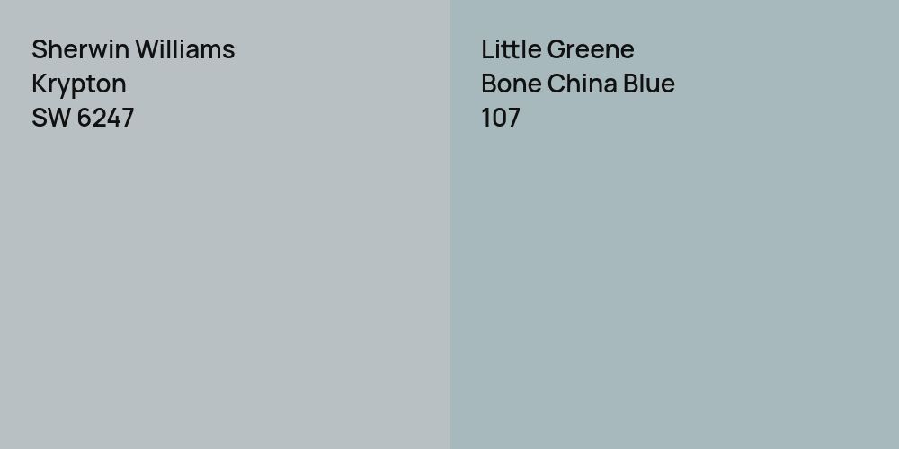 Sherwin Williams Krypton vs. Little Greene Bone China Blue