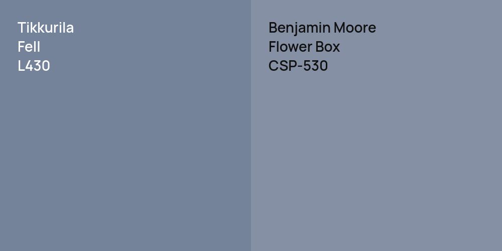 Tikkurila Fell vs. Benjamin Moore Flower Box