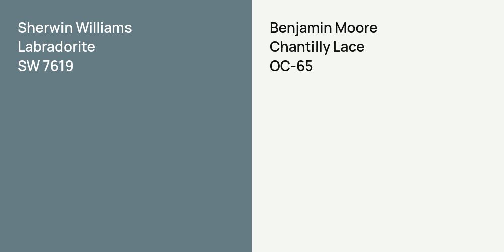 Sherwin Williams Labradorite vs. Benjamin Moore Chantilly Lace