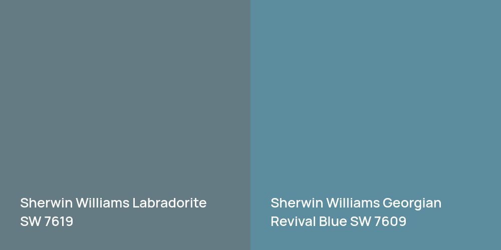 Sherwin Williams Labradorite vs. Sherwin Williams Georgian Revival Blue