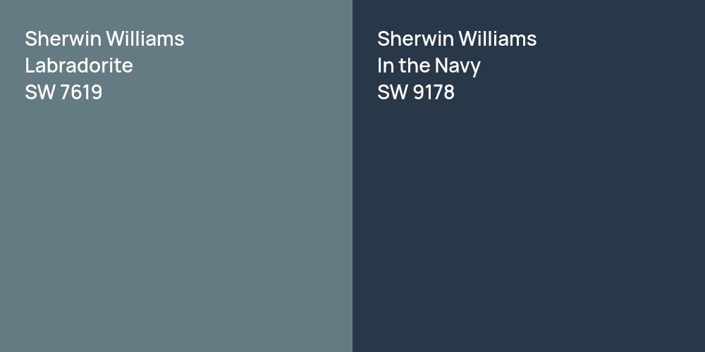 Sherwin Williams Labradorite vs. Sherwin Williams In the Navy