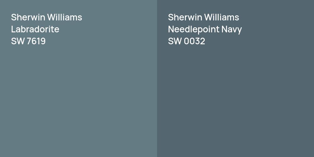 Sherwin Williams Labradorite vs. Sherwin Williams Needlepoint Navy