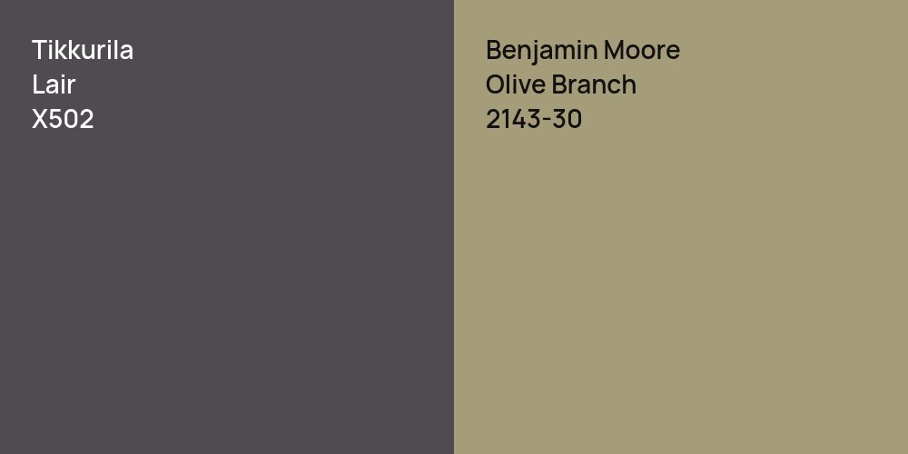 Tikkurila Lair vs. Benjamin Moore Olive Branch