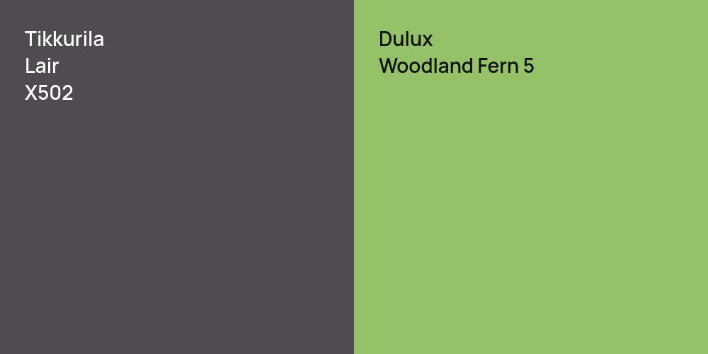 Tikkurila Lair vs. Dulux Woodland Fern 5