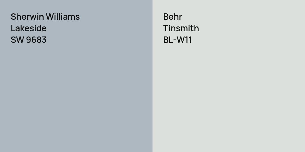 Sherwin Williams Lakeside vs. Behr Tinsmith