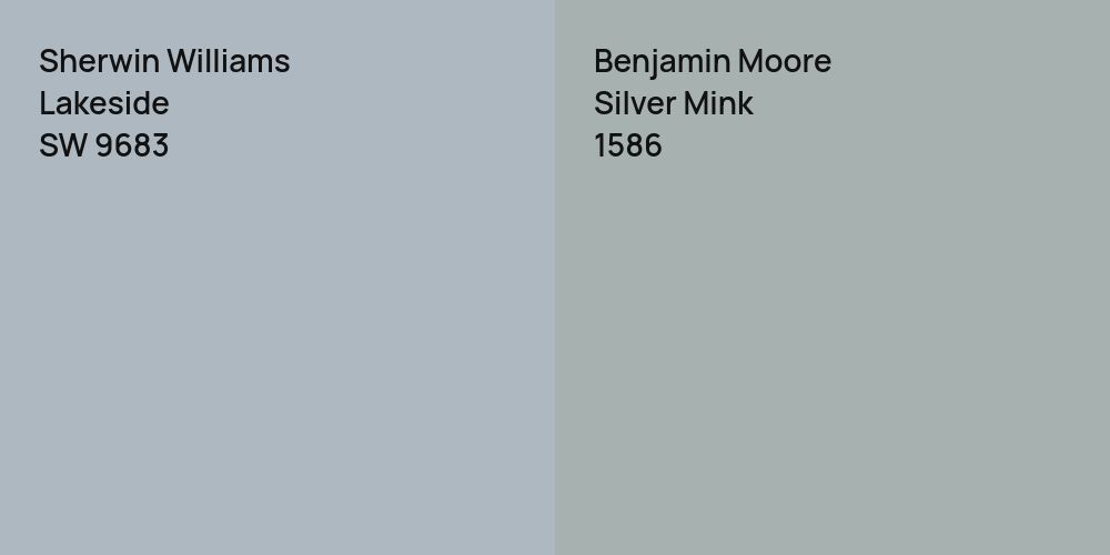 Sherwin Williams Lakeside vs. Benjamin Moore Silver Mink