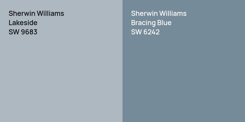 Sherwin Williams Lakeside vs. Sherwin Williams Bracing Blue