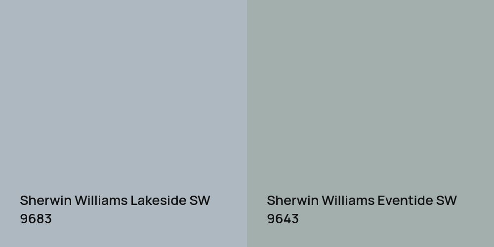 Sherwin Williams Lakeside vs. Sherwin Williams Eventide