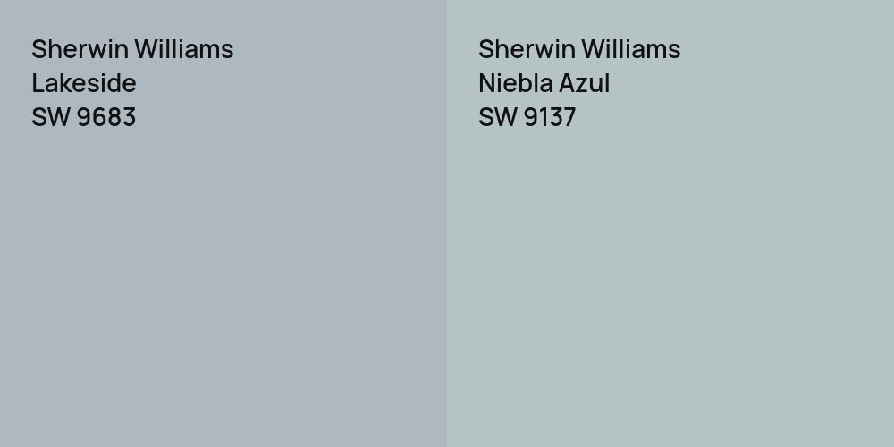 Sherwin Williams Lakeside vs. Sherwin Williams Niebla Azul