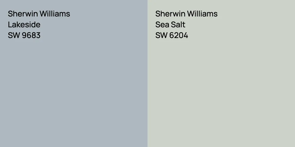 Sherwin Williams Lakeside vs. Sherwin Williams Sea Salt