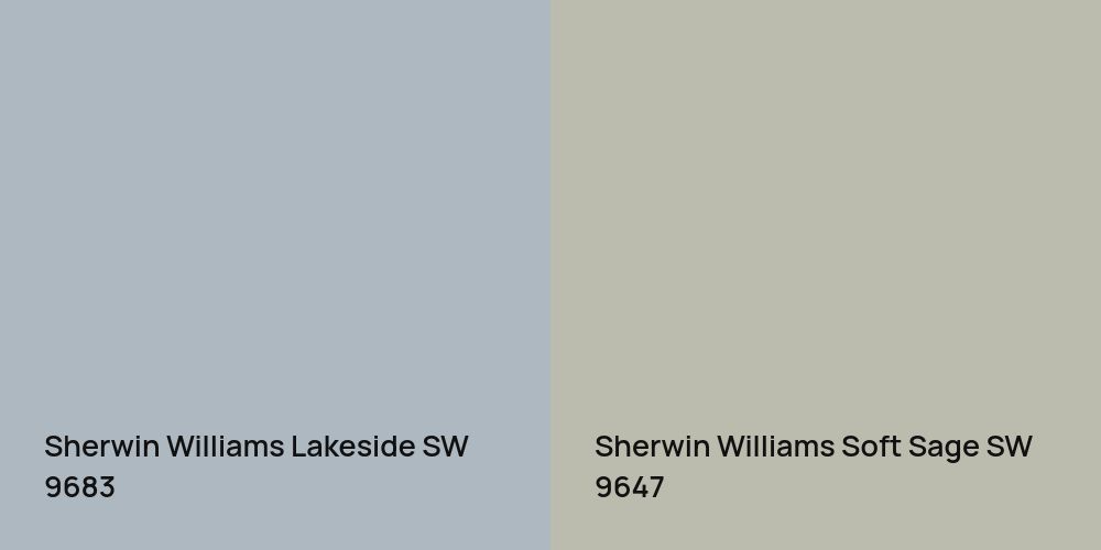 Sherwin Williams Lakeside vs. Sherwin Williams Soft Sage