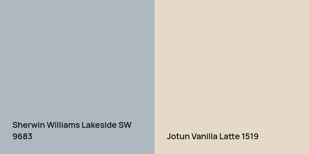 Sherwin Williams Lakeside vs. Jotun Vanilla Latte