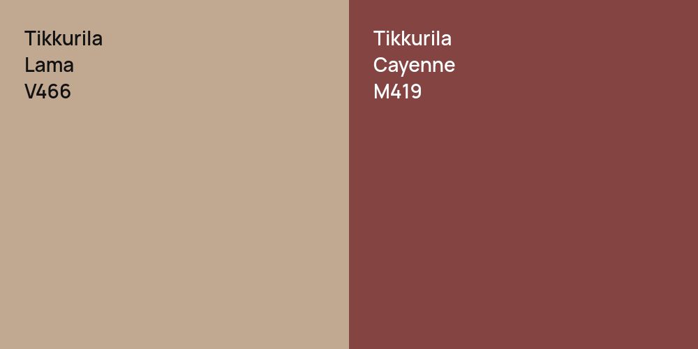 Tikkurila Lama vs. Tikkurila Cayenne