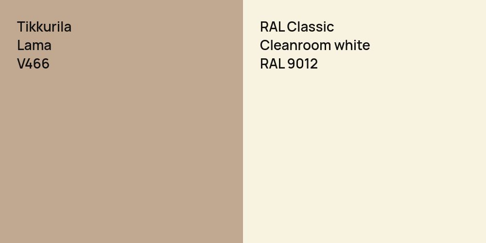 Tikkurila Lama vs. RAL Classic Cleanroom white