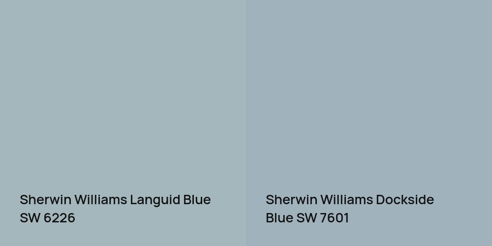 Sherwin Williams Languid Blue vs. Sherwin Williams Dockside Blue