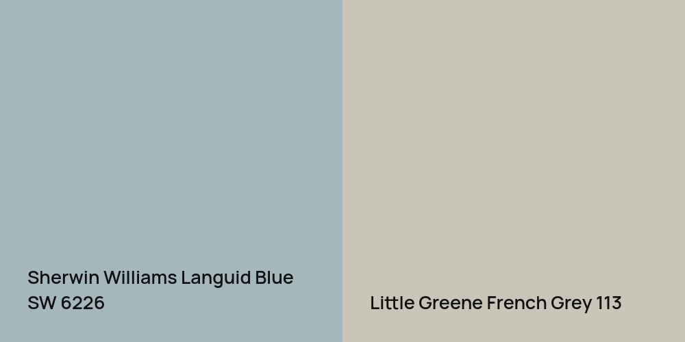 Sherwin Williams Languid Blue vs. Little Greene French Grey