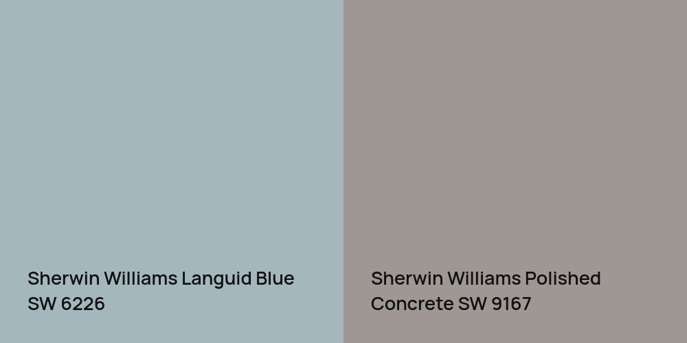 Sherwin Williams Languid Blue vs. Sherwin Williams Polished Concrete