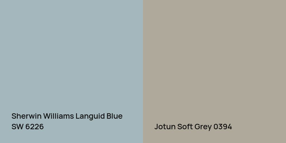 Sherwin Williams Languid Blue vs. Jotun Soft Grey