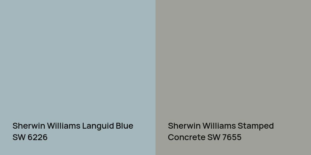 Sherwin Williams Languid Blue vs. Sherwin Williams Stamped Concrete