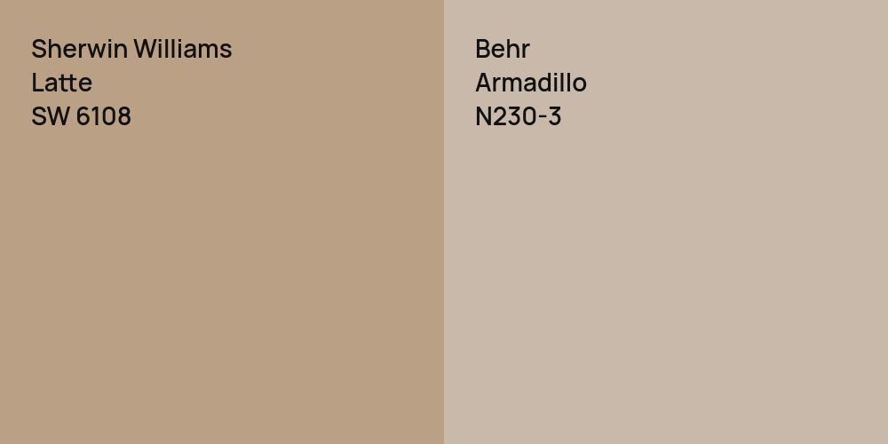 Sherwin Williams Latte vs. Behr Armadillo