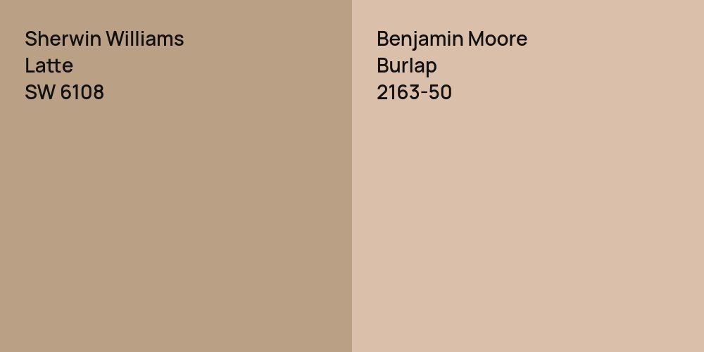 Sherwin Williams Latte vs. Benjamin Moore Burlap