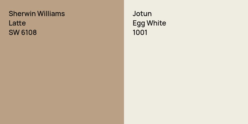 Sherwin Williams Latte vs. Jotun Egg White