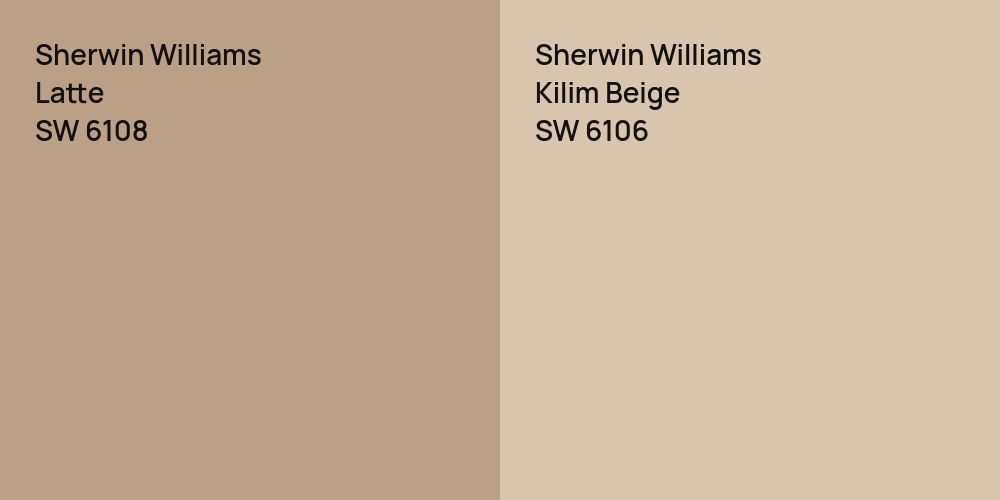 Sherwin Williams Latte vs. Sherwin Williams Kilim Beige