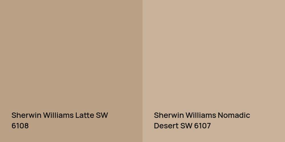 Sherwin Williams Latte vs. Sherwin Williams Nomadic Desert