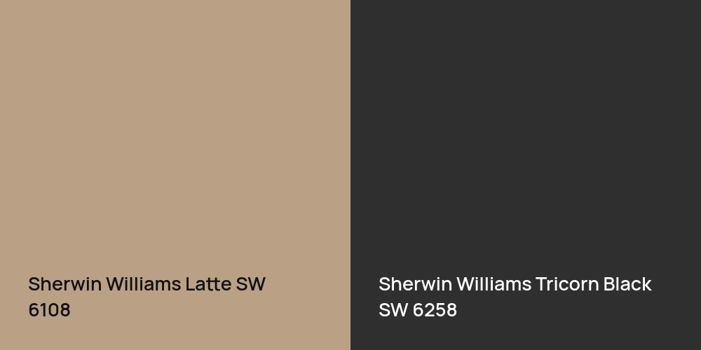 Sherwin Williams Latte vs. Sherwin Williams Tricorn Black