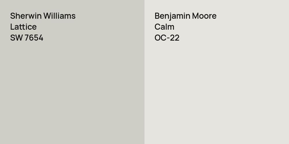 Sherwin Williams Lattice vs. Benjamin Moore Calm