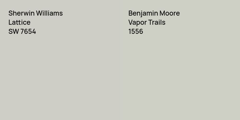 Sherwin Williams Lattice vs. Benjamin Moore Vapor Trails