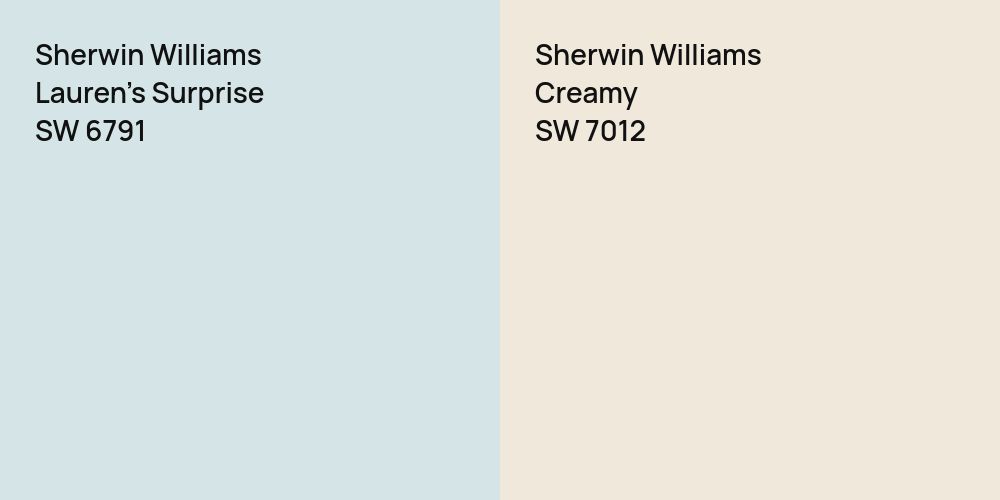 Sherwin Williams Lauren's Surprise vs. Sherwin Williams Creamy