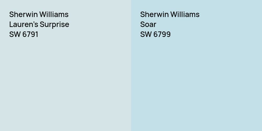 Sherwin Williams Lauren's Surprise vs. Sherwin Williams Soar