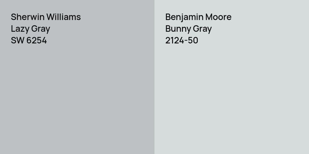 Sherwin Williams Lazy Gray vs. Benjamin Moore Bunny Gray