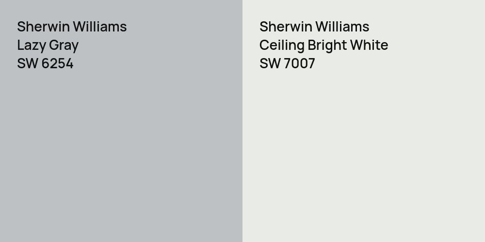 Sherwin Williams Lazy Gray vs. Sherwin Williams Ceiling Bright White