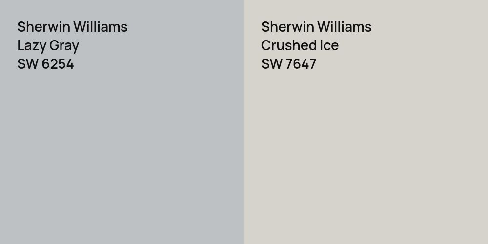 Sherwin Williams Lazy Gray vs. Sherwin Williams Crushed Ice