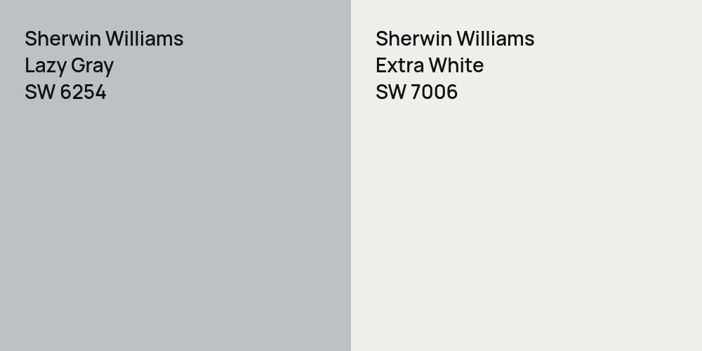 Sherwin Williams Lazy Gray vs. Sherwin Williams Extra White