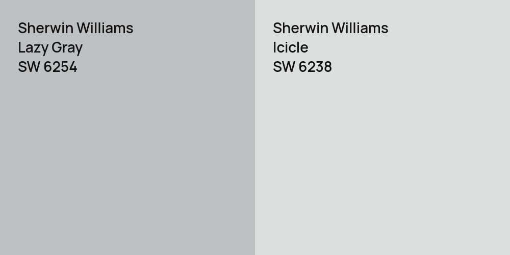 Sherwin Williams Lazy Gray vs. Sherwin Williams Icicle