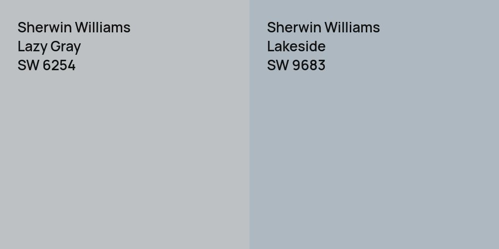 Sherwin Williams Lazy Gray vs. Sherwin Williams Lakeside