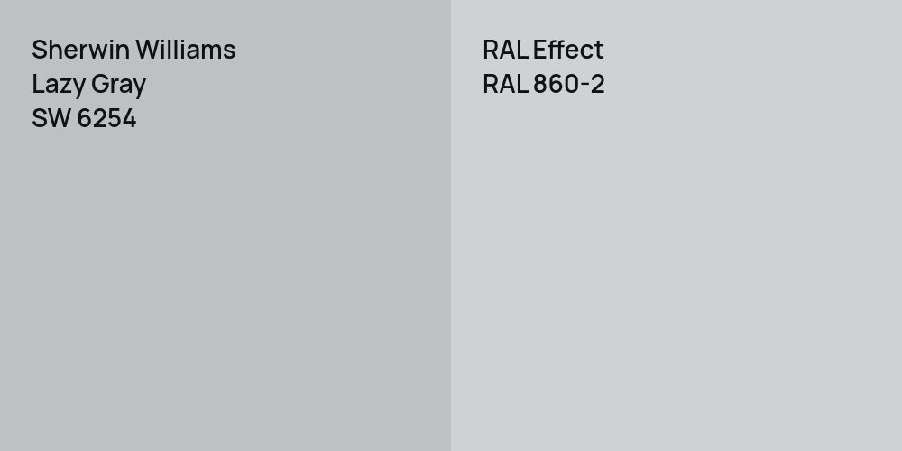 Sherwin Williams Lazy Gray vs. RAL Effect RAL 860-2