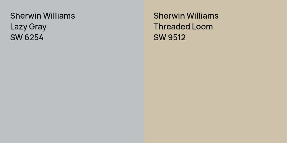 Sherwin Williams Lazy Gray vs. Sherwin Williams Threaded Loom