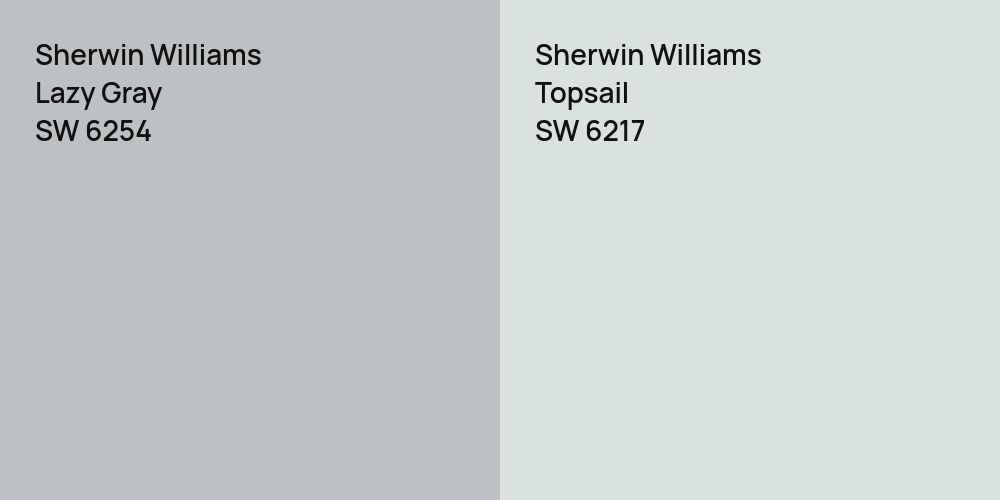 Sherwin Williams Lazy Gray vs. Sherwin Williams Topsail